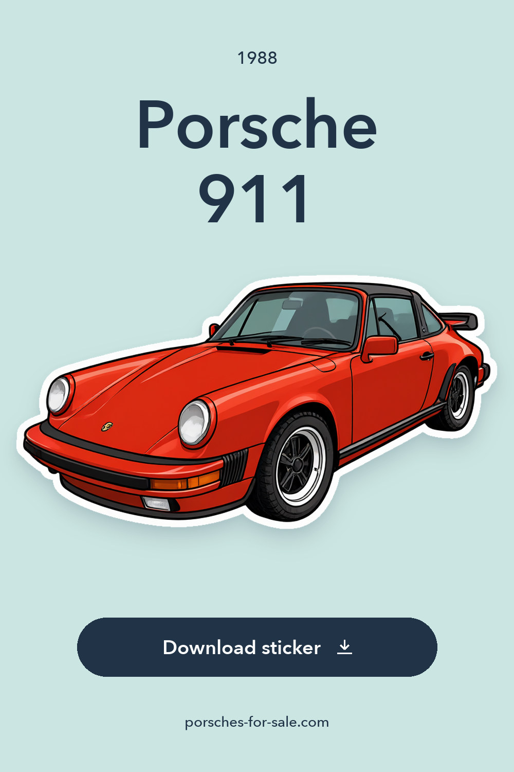 1988 Porsche 911 sticker preview