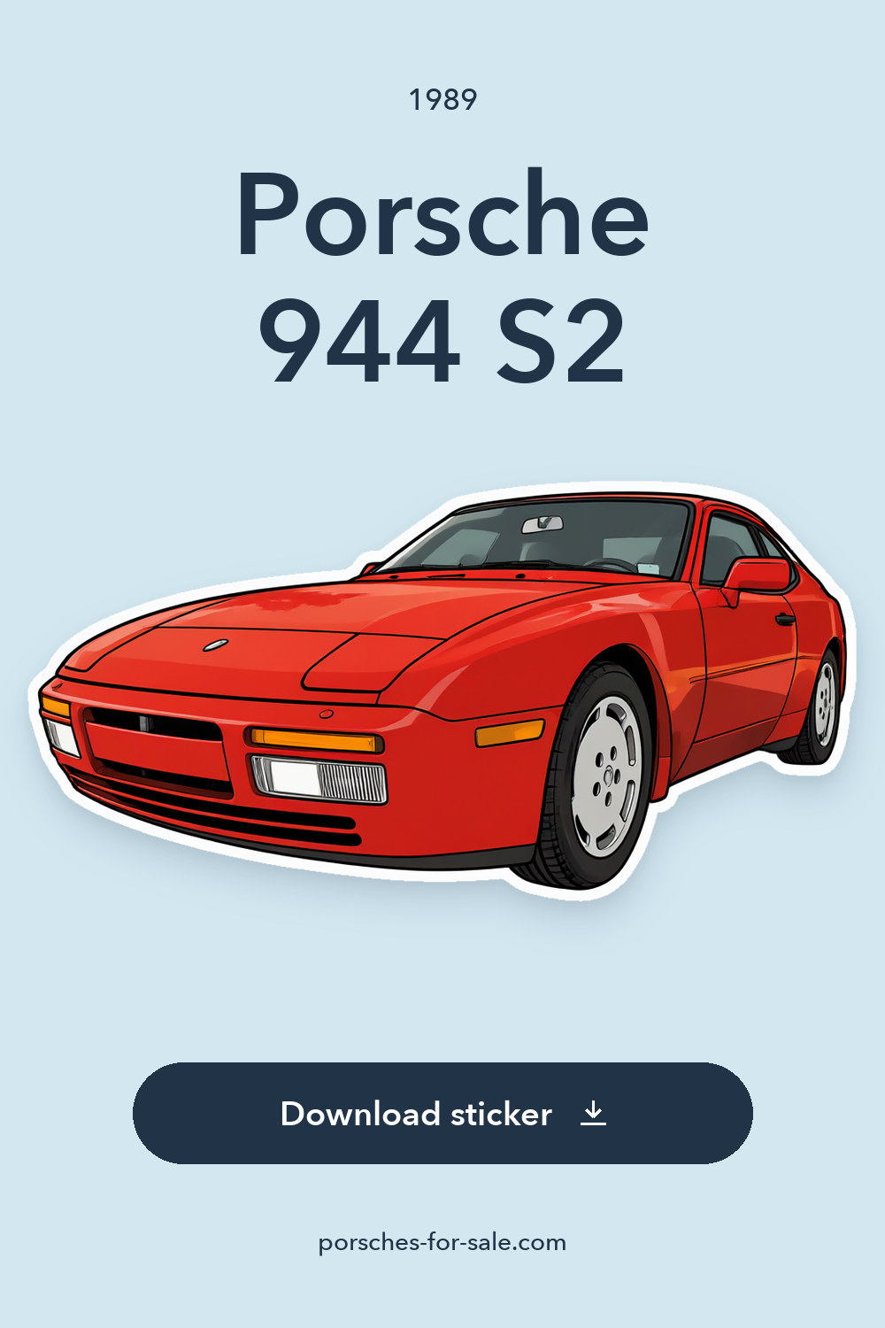 1989 Porsche 944 S2 sticker preview