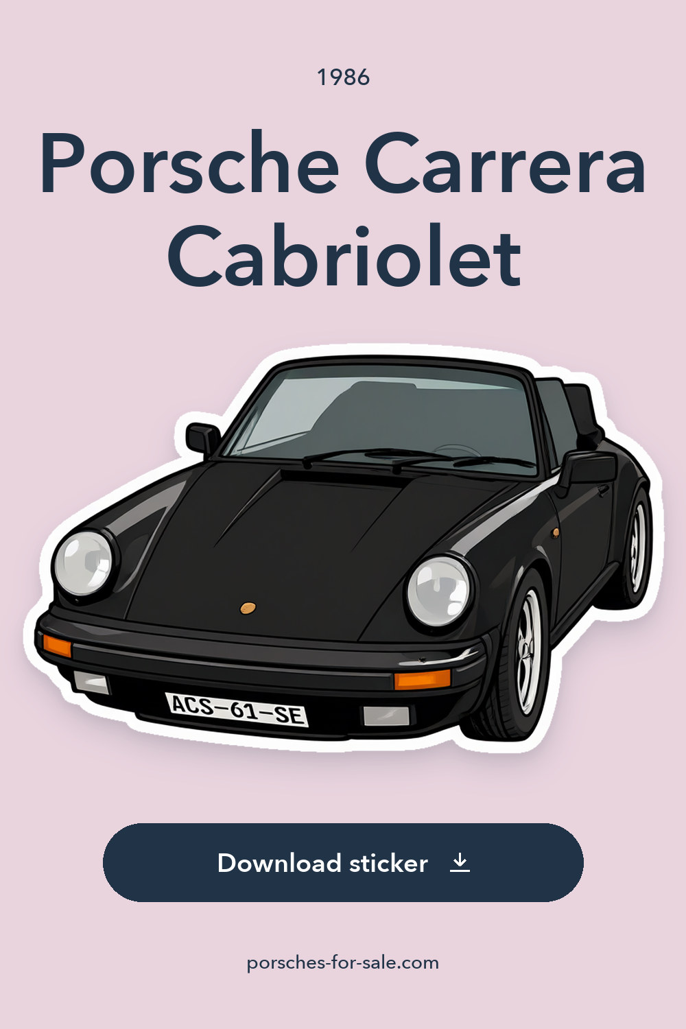 1986 Porsche Carrera Cabriolet sticker preview