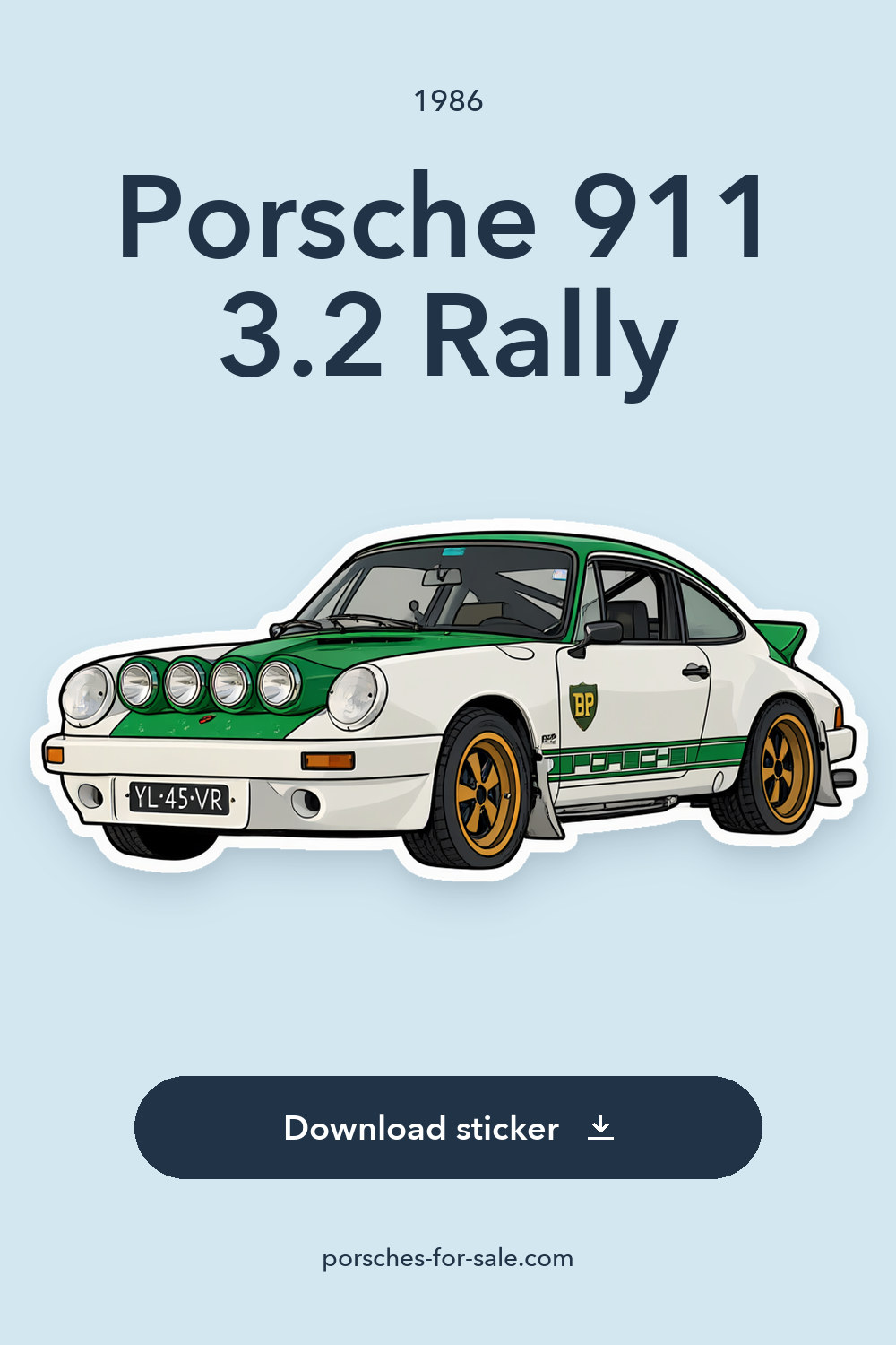 1986 Porsche 911 3.2 Rally sticker preview