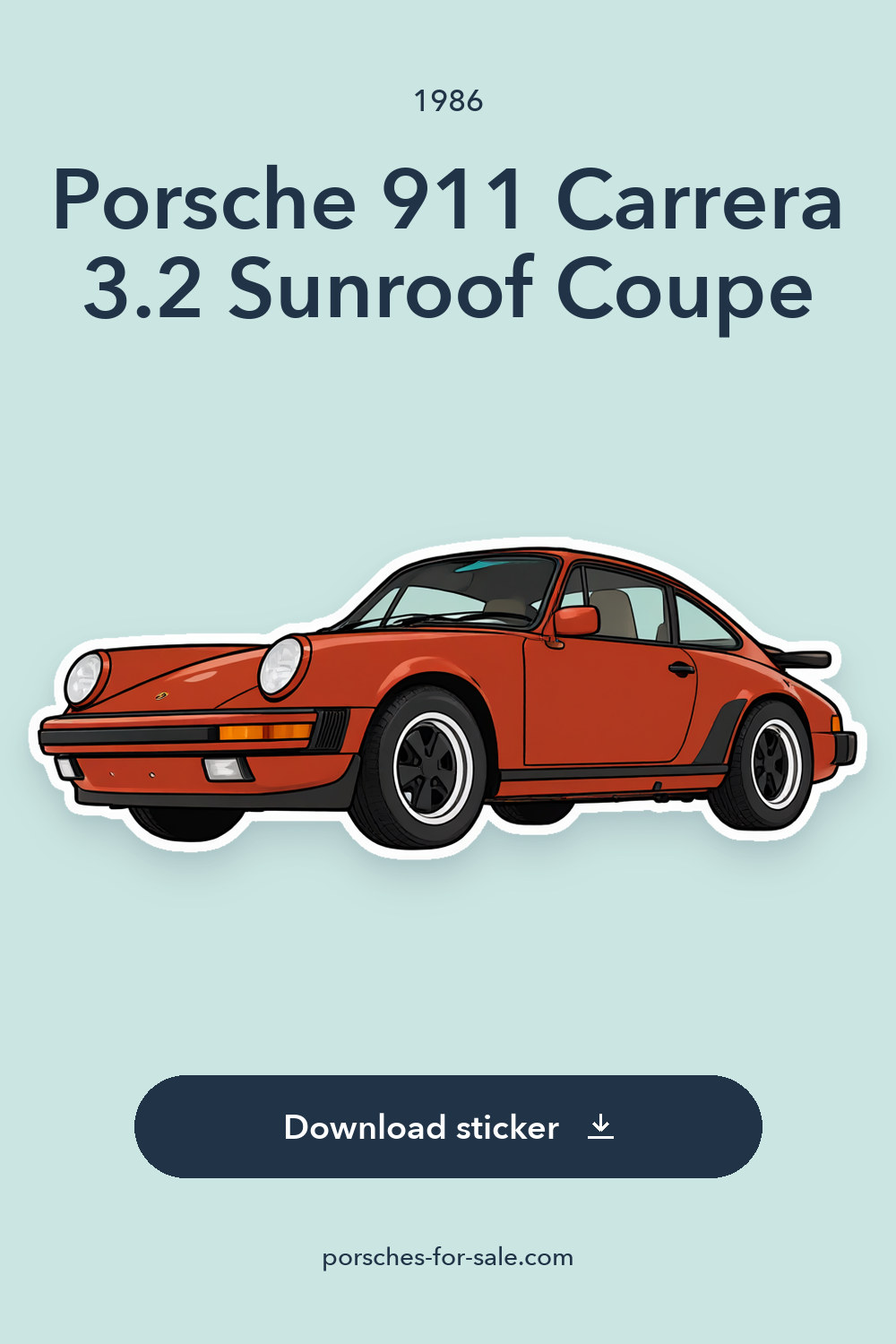 1986 Porsche 911 Carrera 3.2 Sunroof Coupe sticker preview
