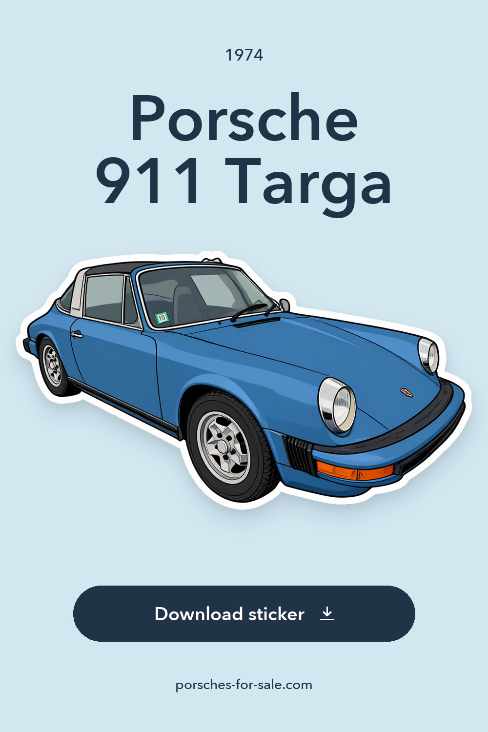 1974 Porsche 911 Targa sticker preview