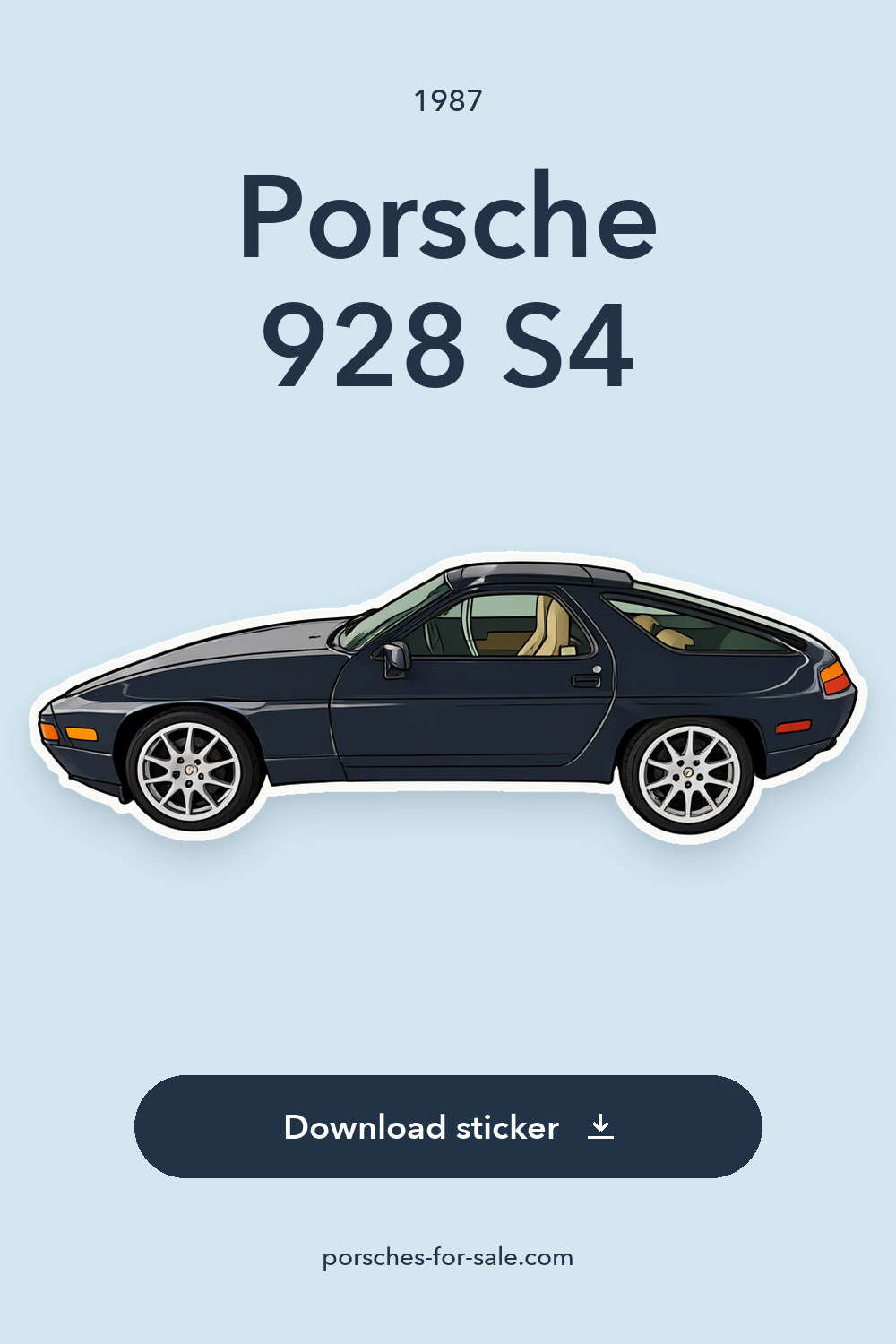 1987 Porsche 928 S4 sticker preview