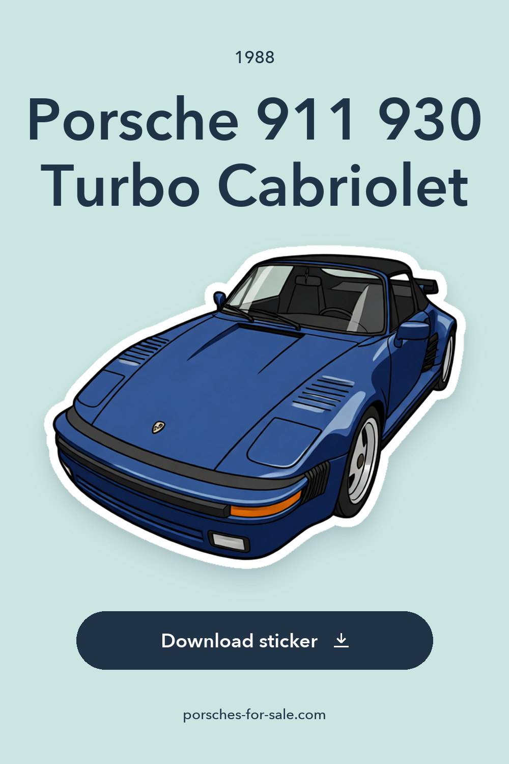 1988 Porsche 911 930 Turbo Cabriolet sticker preview