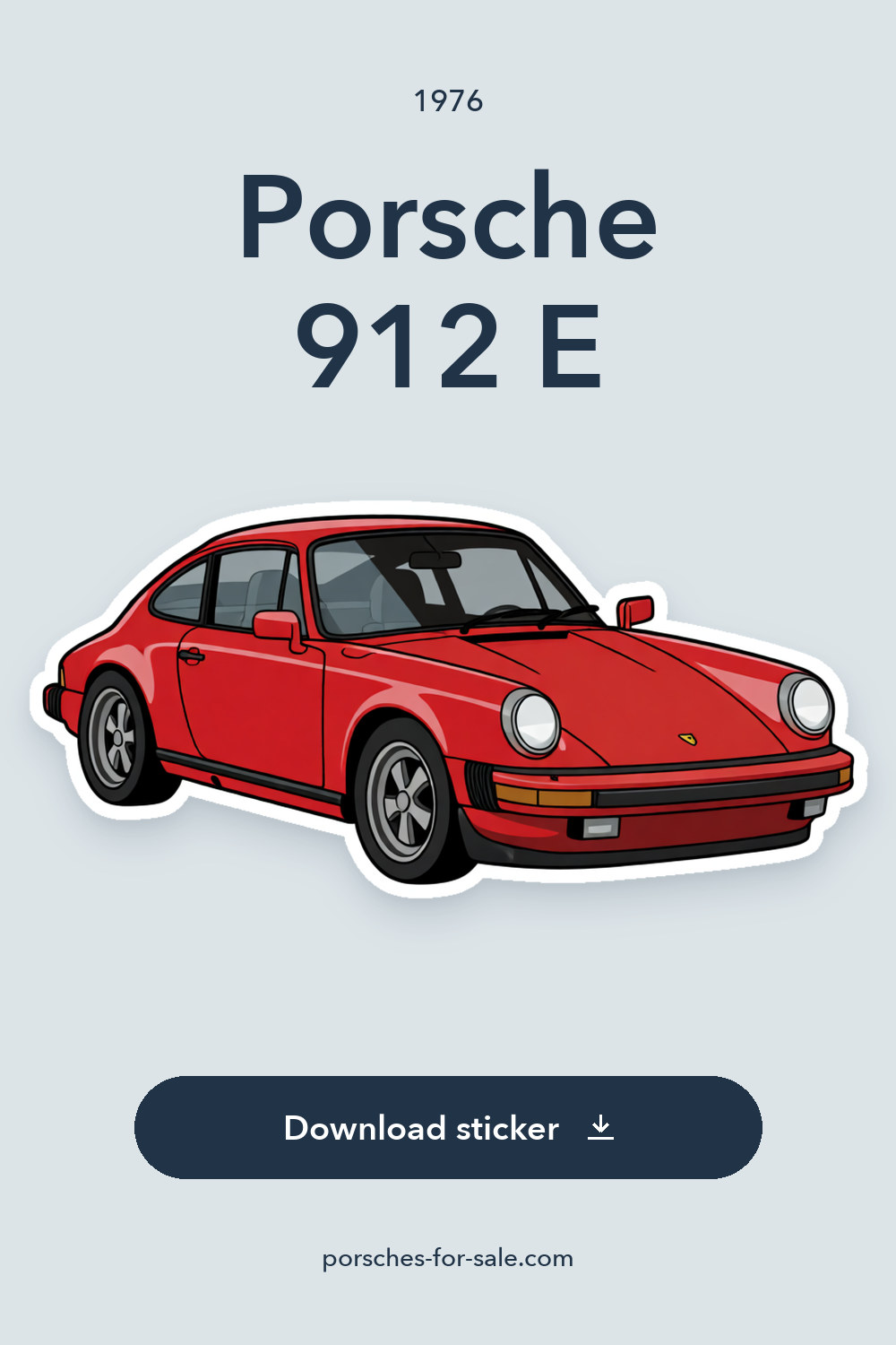 1976 Porsche 912 E sticker preview