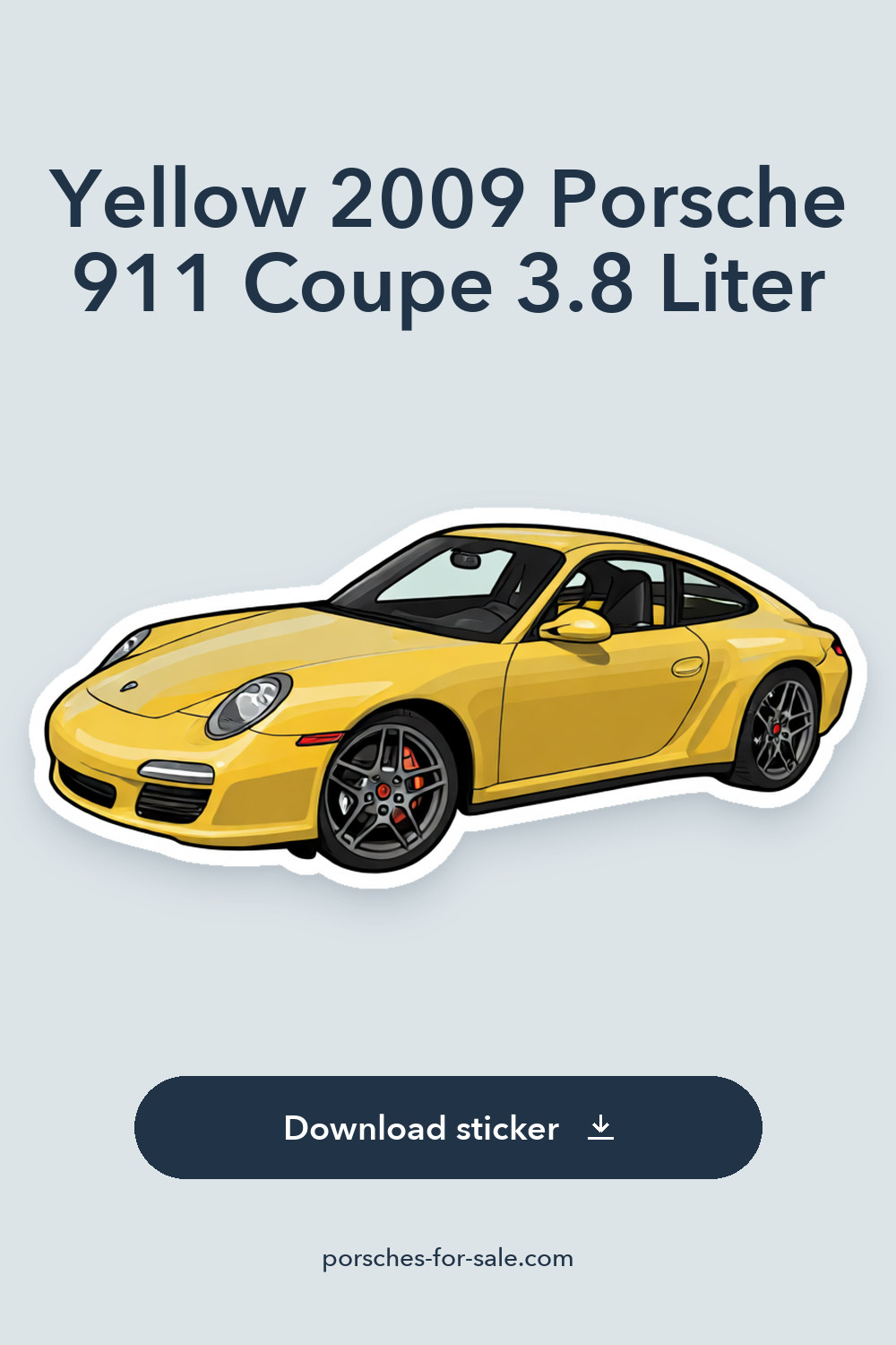 Yellow 2009 Porsche 911 Coupe 3.8 Liter sticker preview