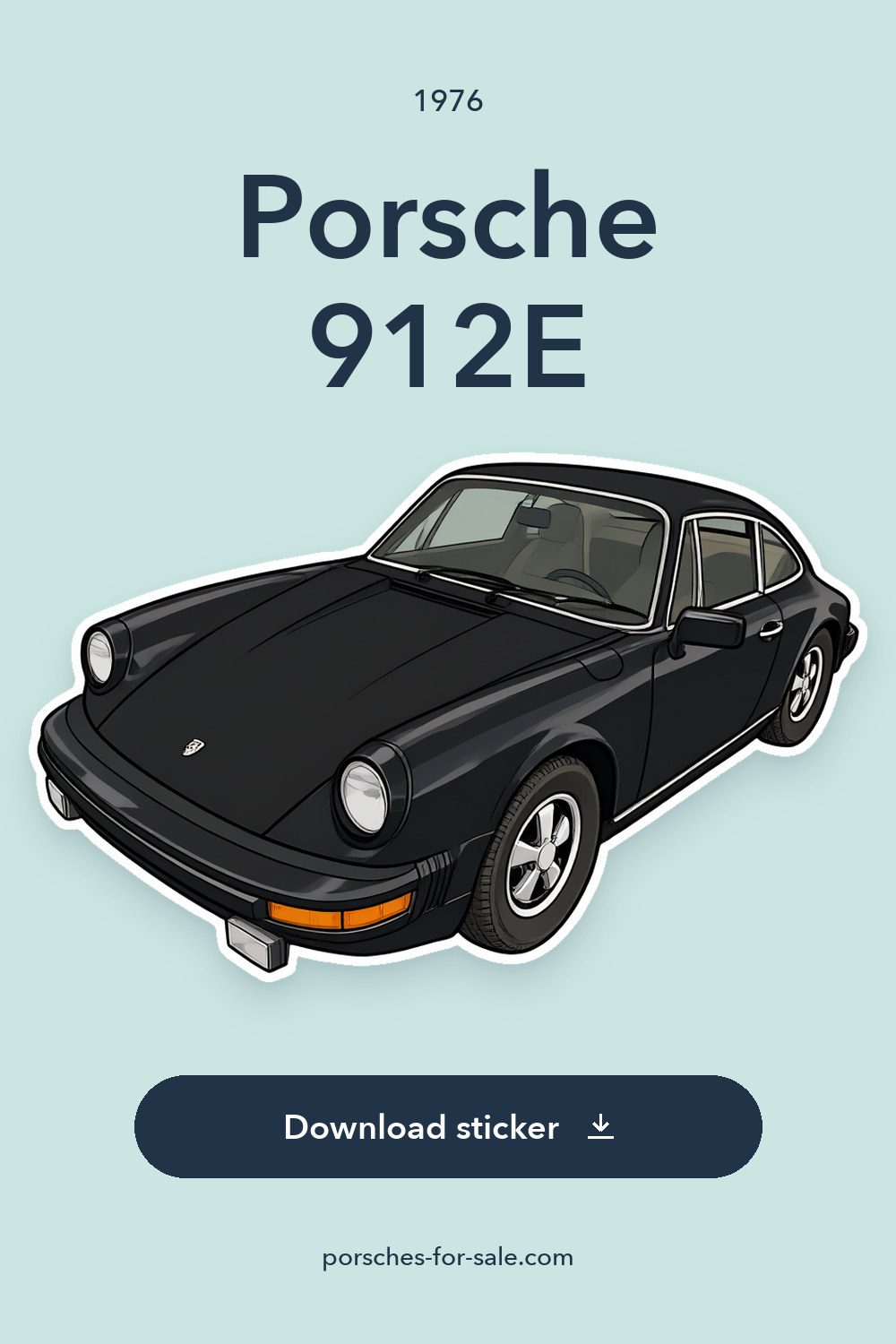 1976 Porsche 912E sticker preview