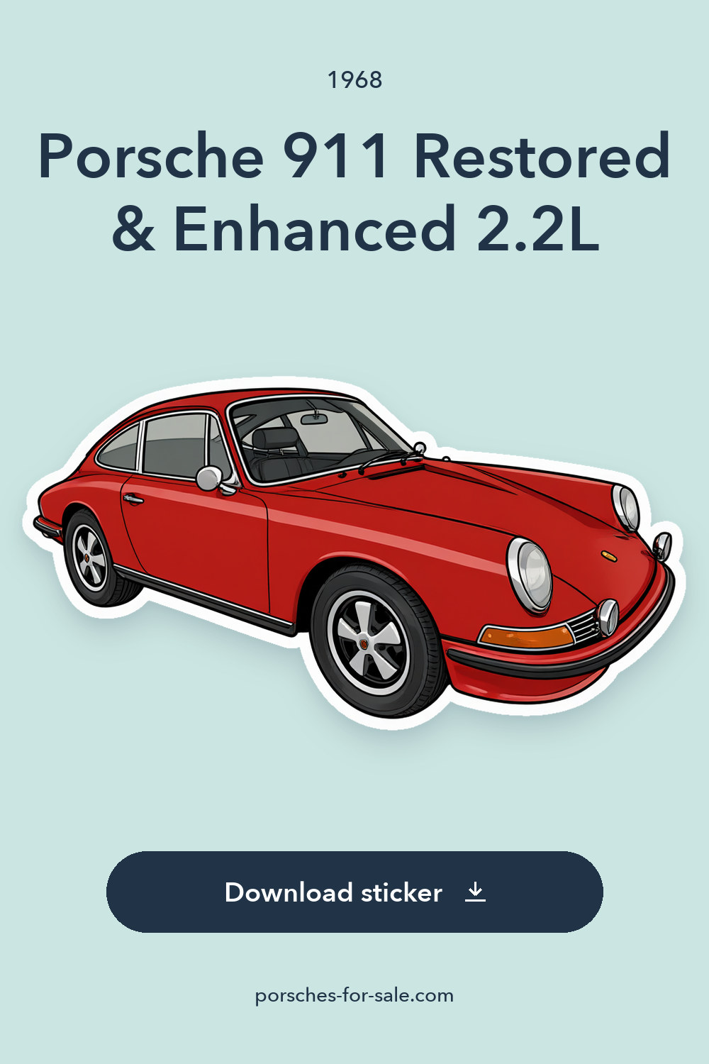 1968 Porsche 911 Restored & Enhanced 2.2L sticker preview
