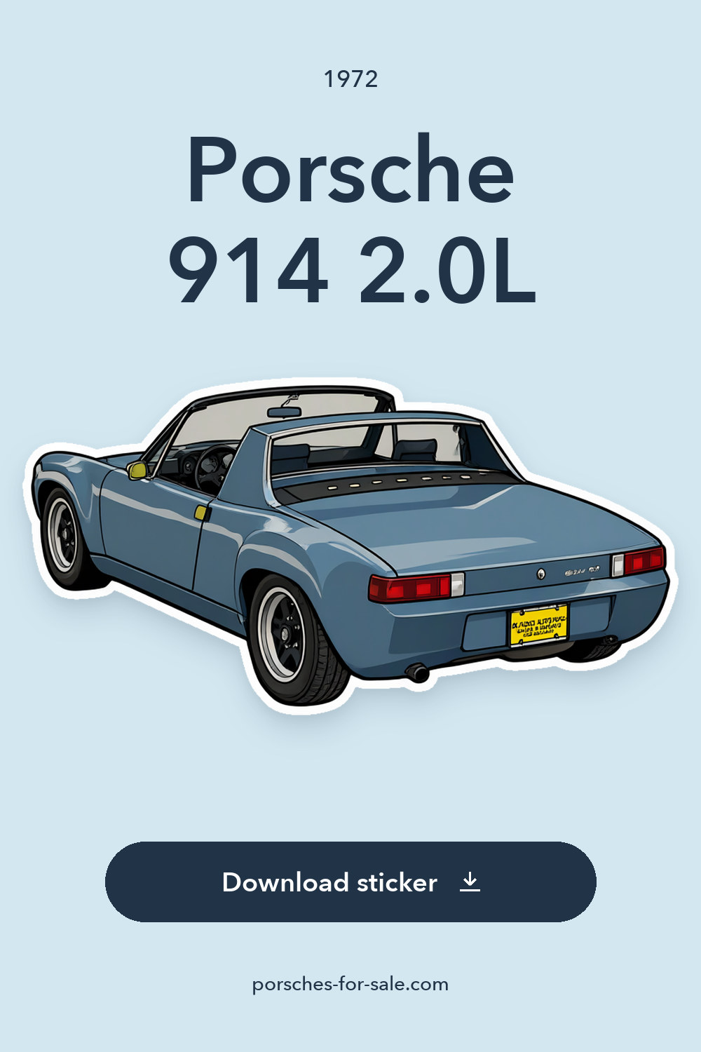 1972 Porsche 914 2.0L sticker preview