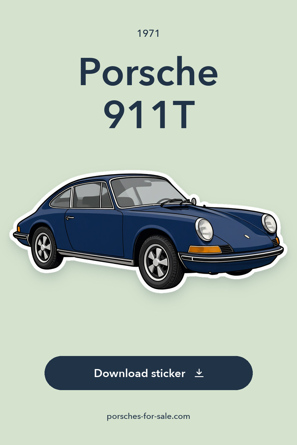 1971 Porsche 911T sticker preview